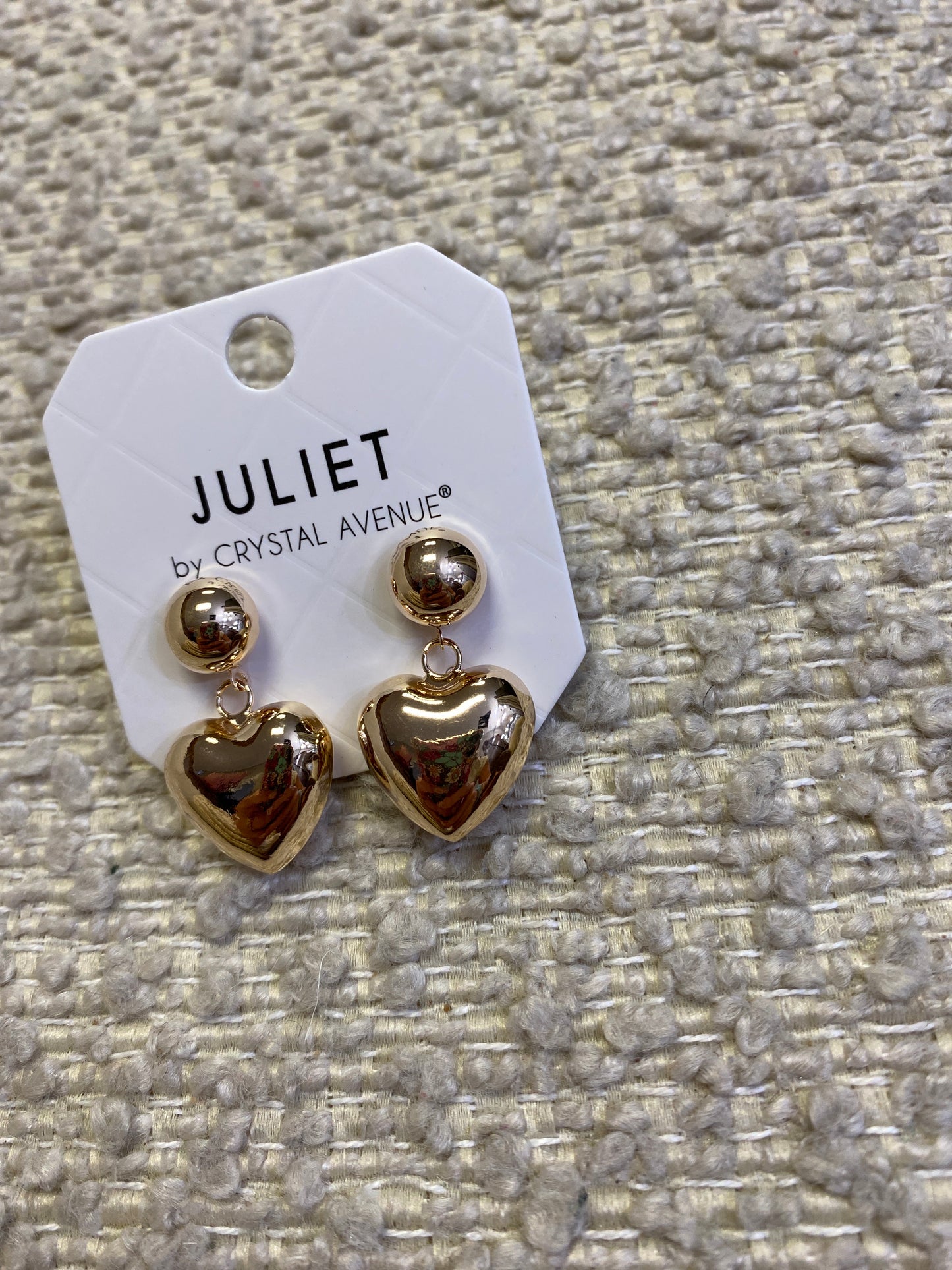 Studded Gold mini heart dangles