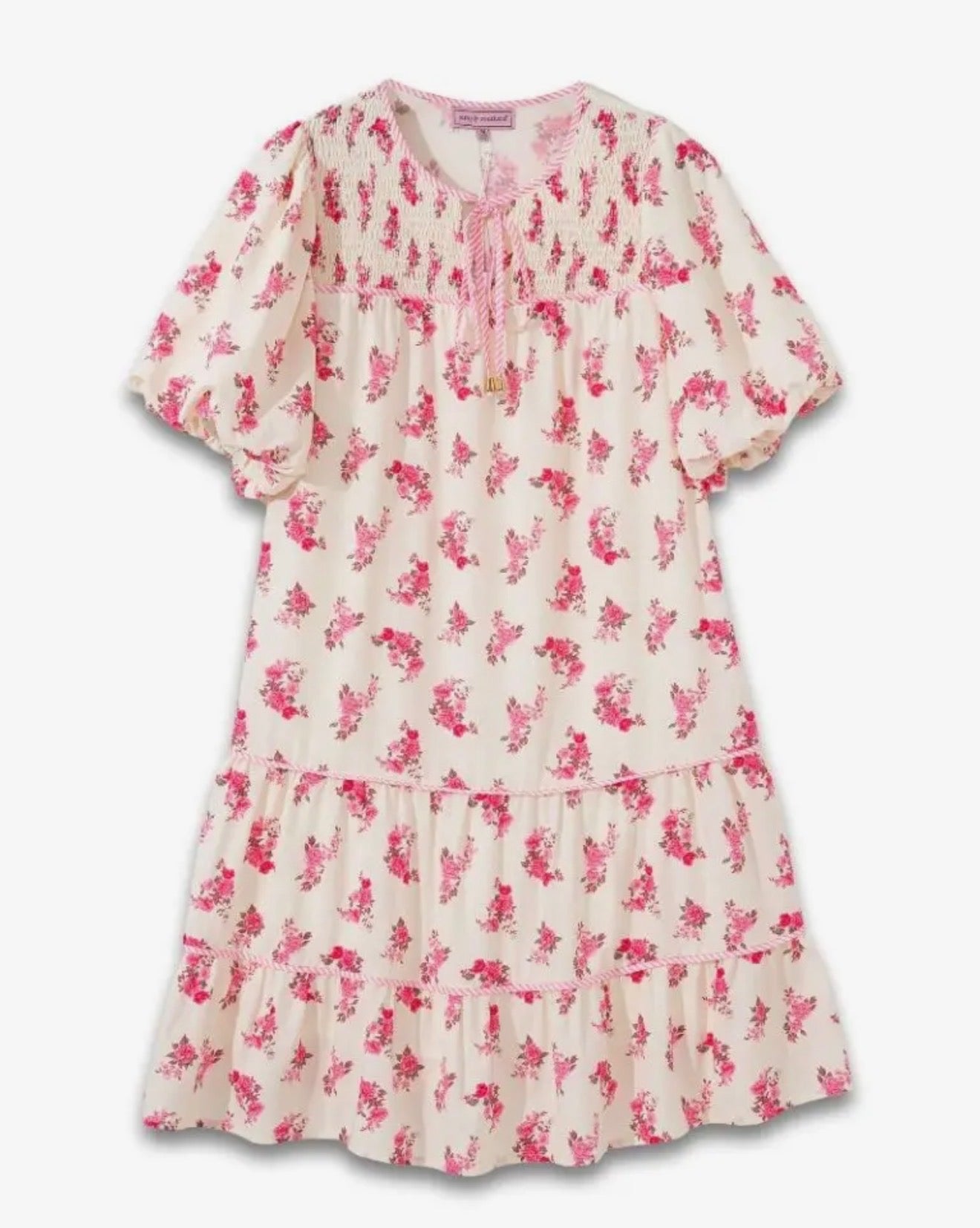Pink floral mini dress