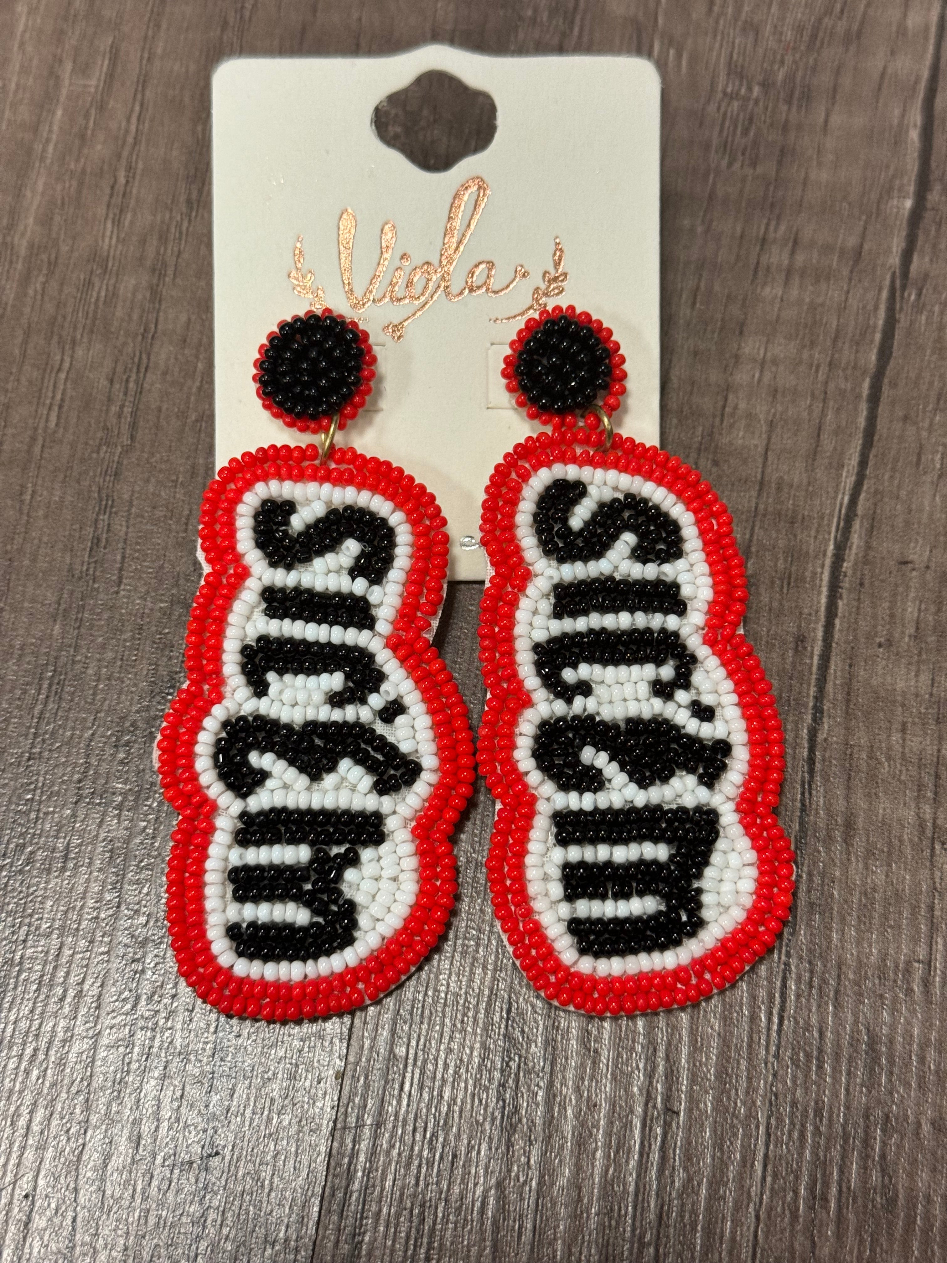 Sic Em Beaded Earring