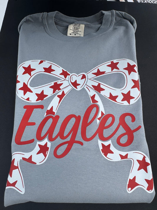 Eagles big bow with stars on grey