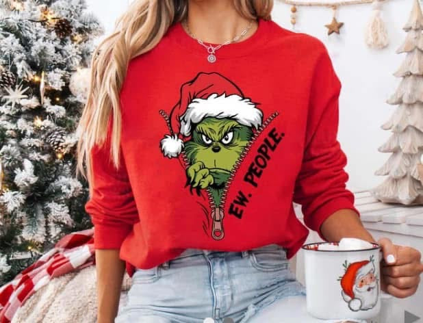 Ew people grinch red sweatshirt