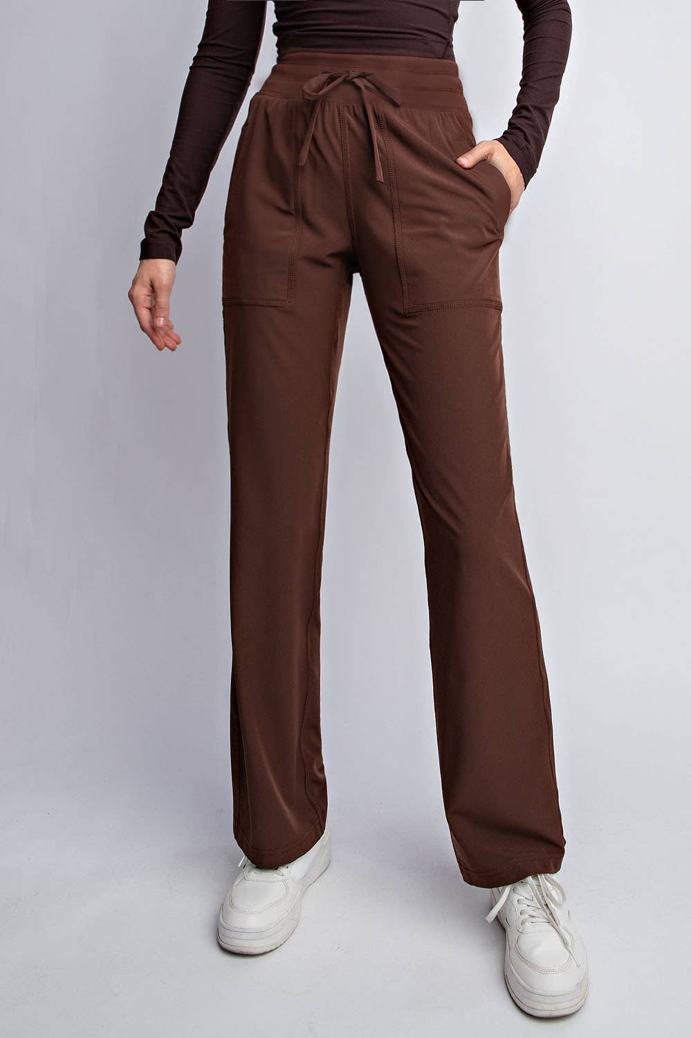 OXFORD ST WOVEN DANCE STUDIO MID RISE FULL LENGTH PANTS: Java