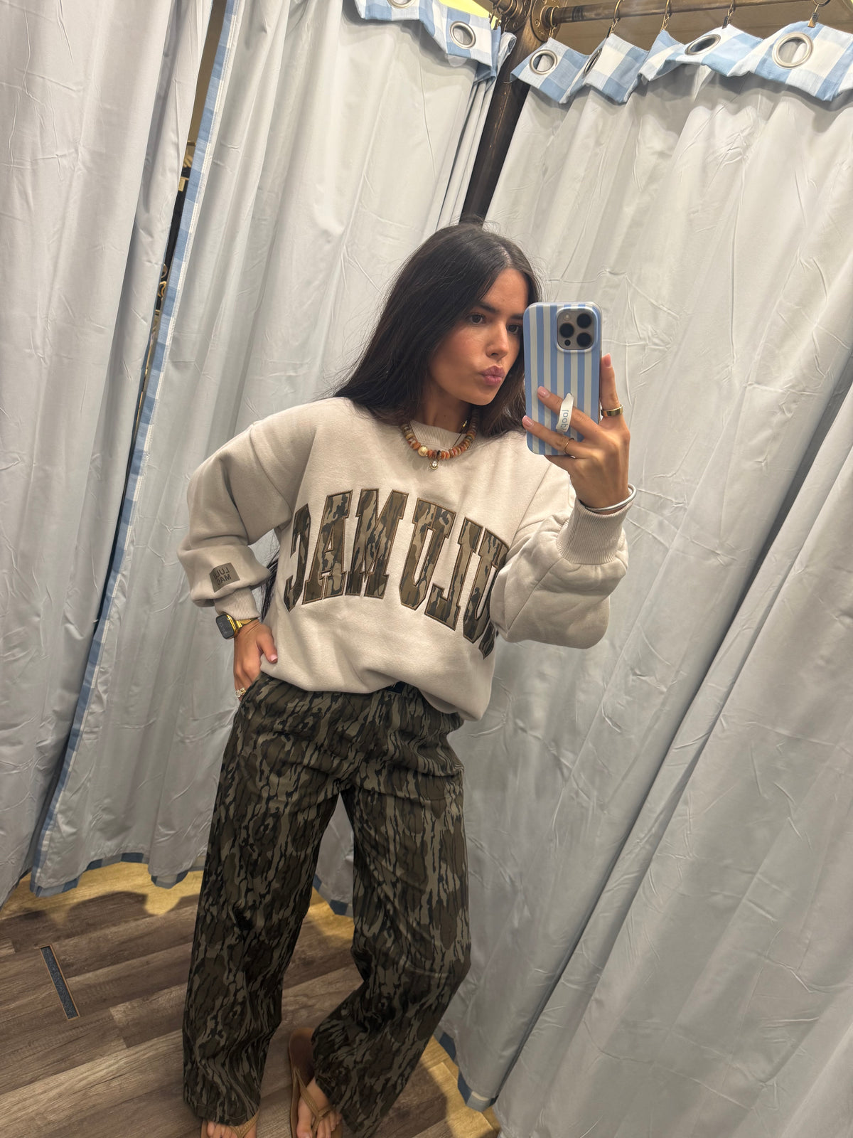 Lulu Mac Mossy Oak Bottomland Camo Taupe Sweatshirt