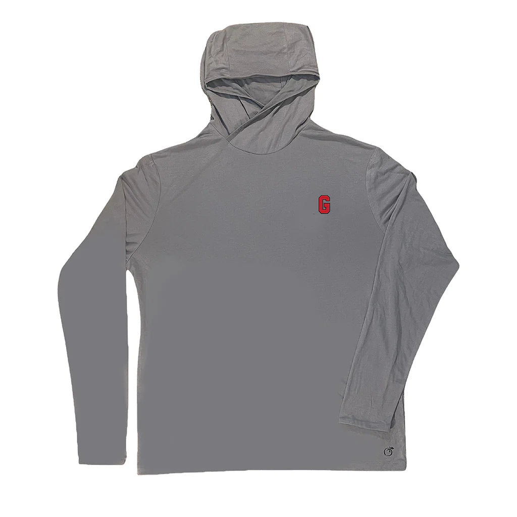 BLOCK G GRAY LIGHTWEIGHT PERFORMANCE HOODIE - PEACH STATE PRIDE