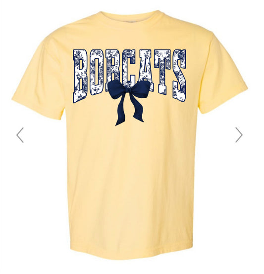 Bobcats Floral Tolie on yellow