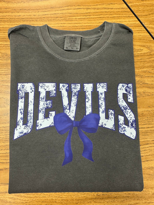 Blue Devils Floral Tolie on Pepper