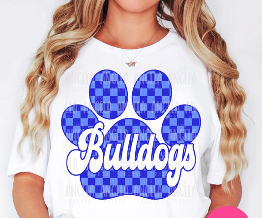 Bulldogs Paw Print Checkered