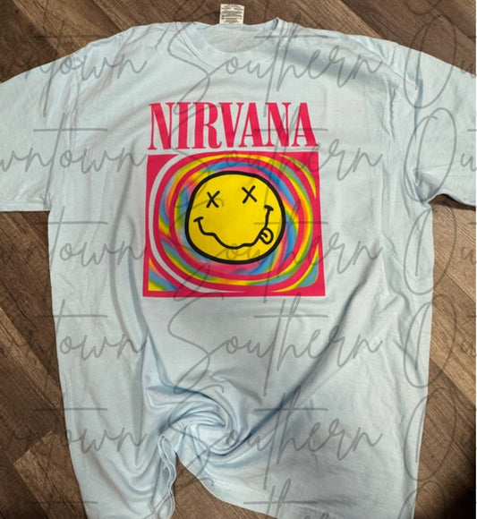 Nirvana Vintage Neon Chambray Tee