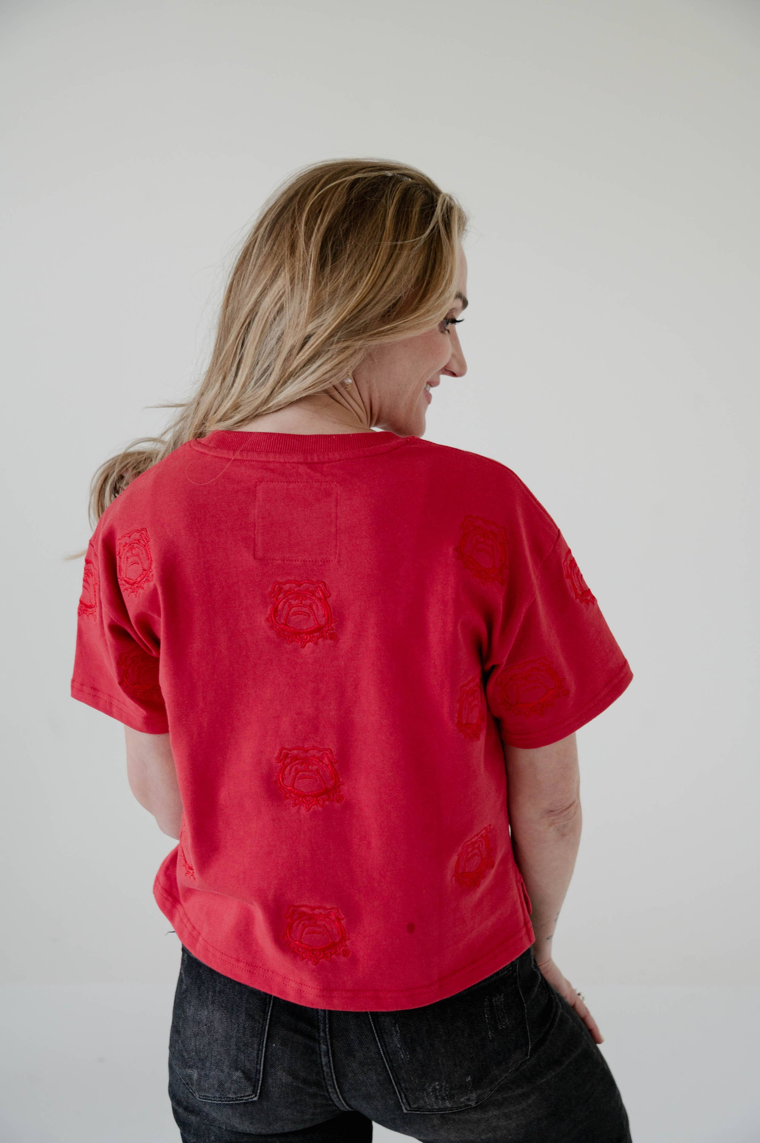 Georgia Ritter Repeat Heavyweight Crop Tee: RED