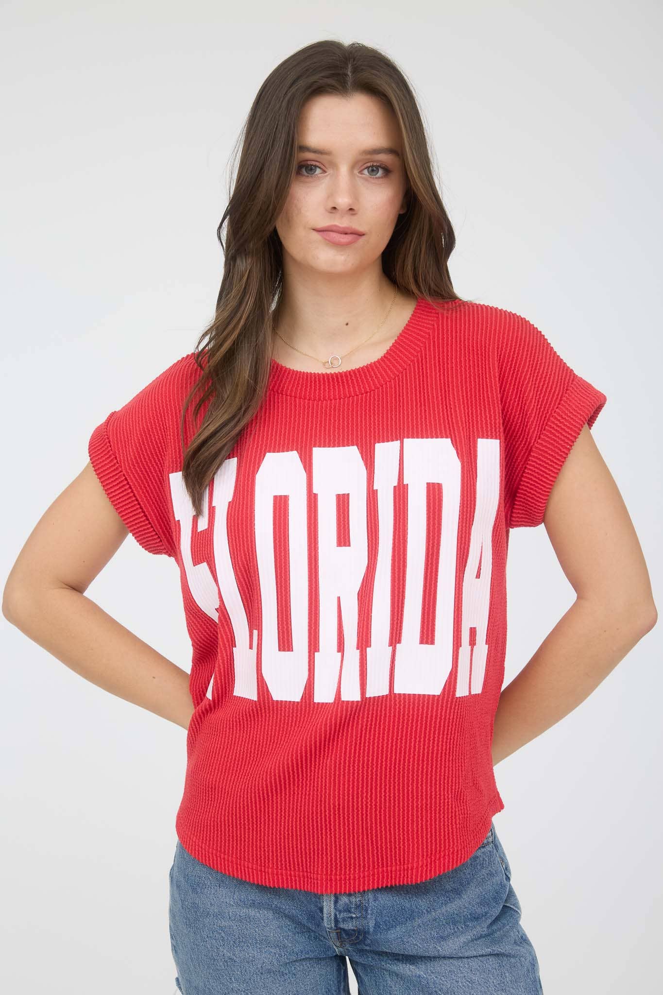 FLORIDA SHORT SLEEVE SWEATER KNIT TEE