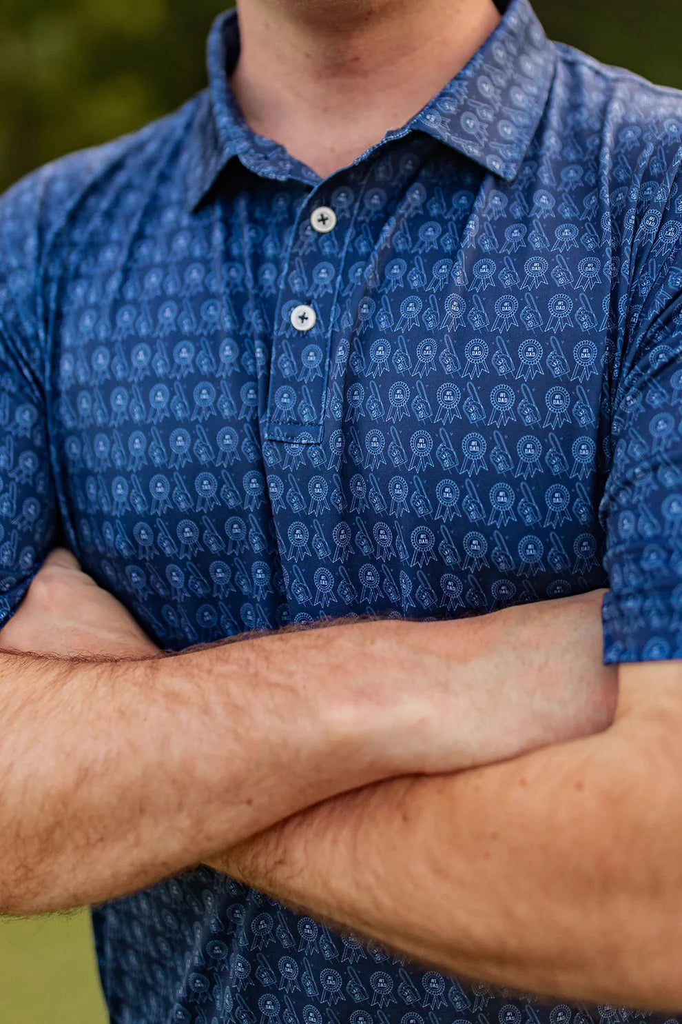 #1 Dad Performance Polo - Bluecrest