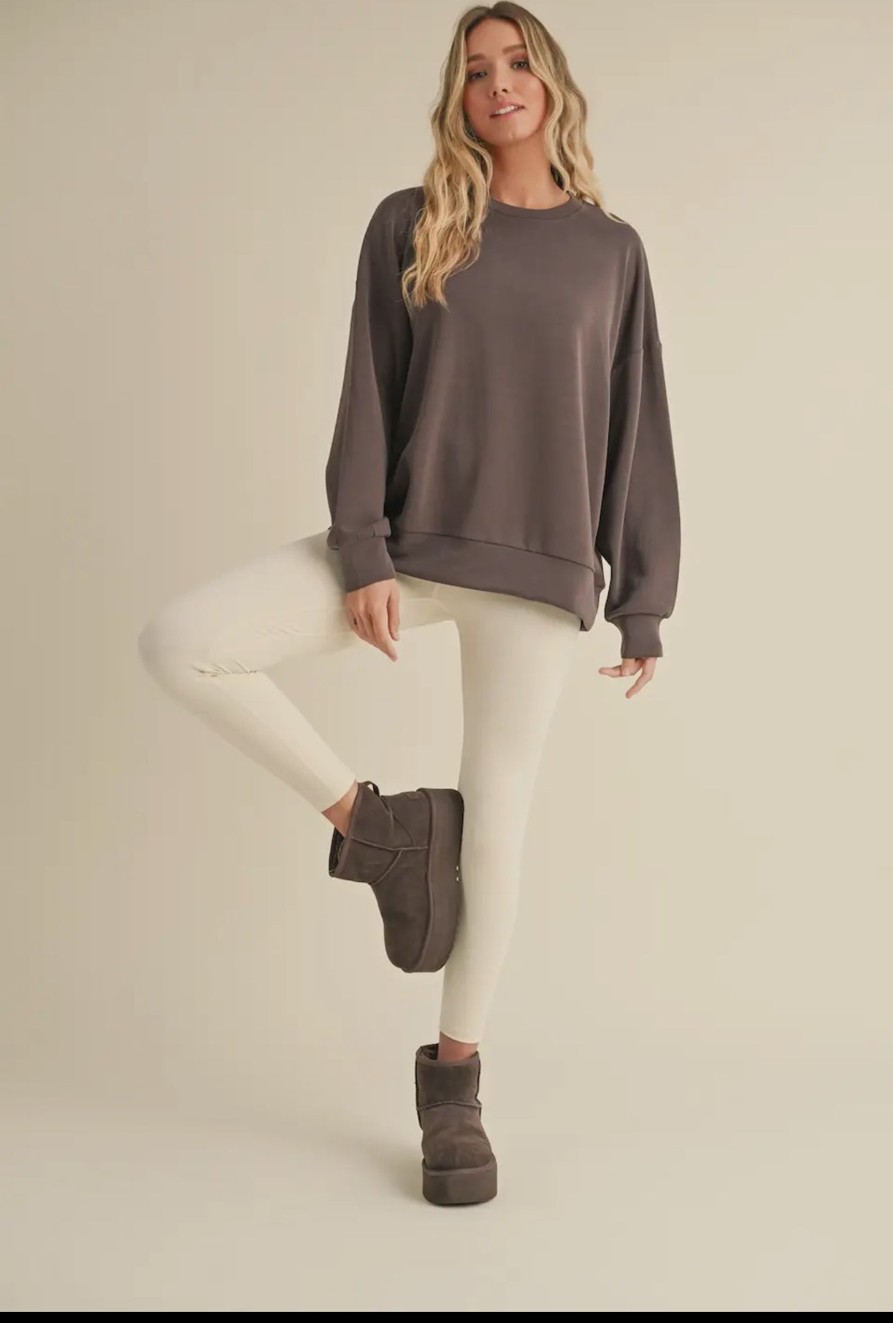 Super Soft Air Scuba Oversized chocolate Sweatshirt