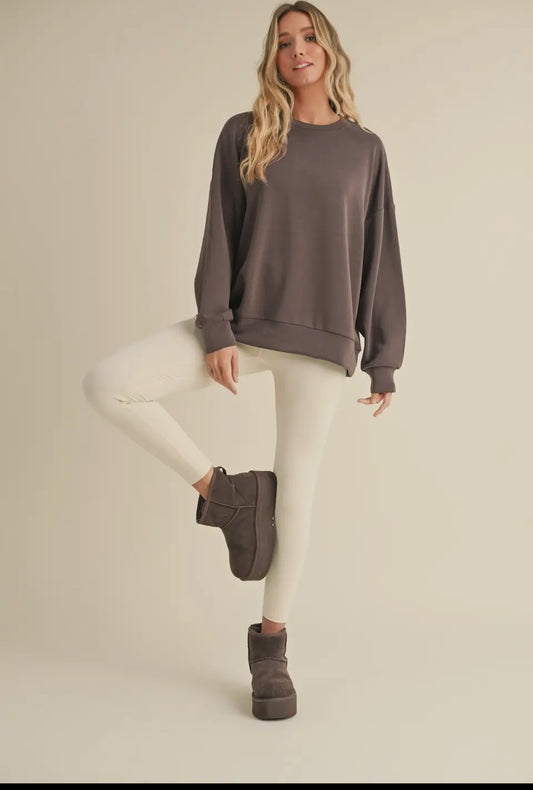 Super Soft Air Scuba Oversized chocolate Sweatshirt