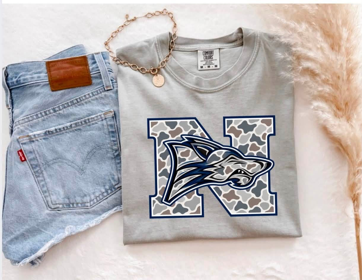 Retro Camo North Paulding “N” Grey Tee