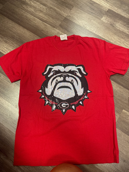 Georgia Bulldog Mascot Sequin Tee
