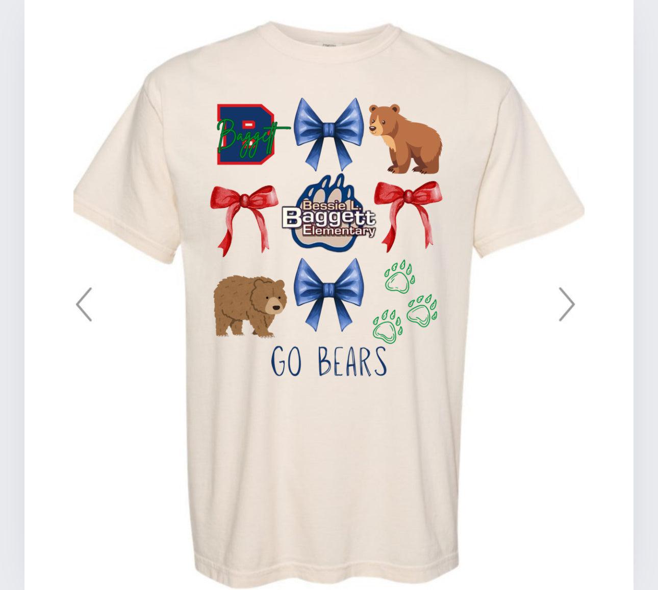 Baggett Bears Bow Collage Tee