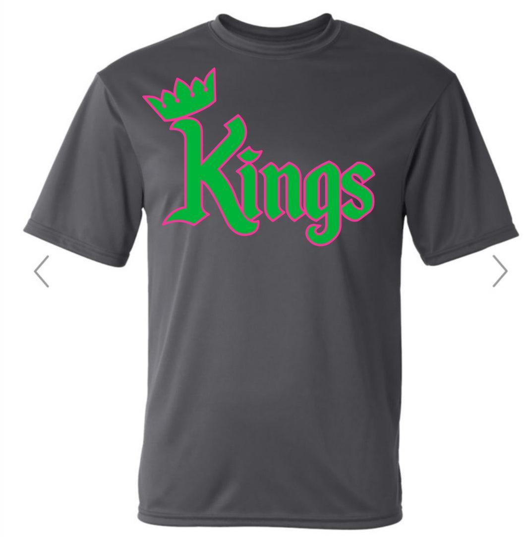Kings Lacrosse Logo Graphite Dri Fit Tee