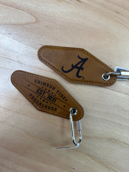 University Of Alabama Leather Embossed Keychain