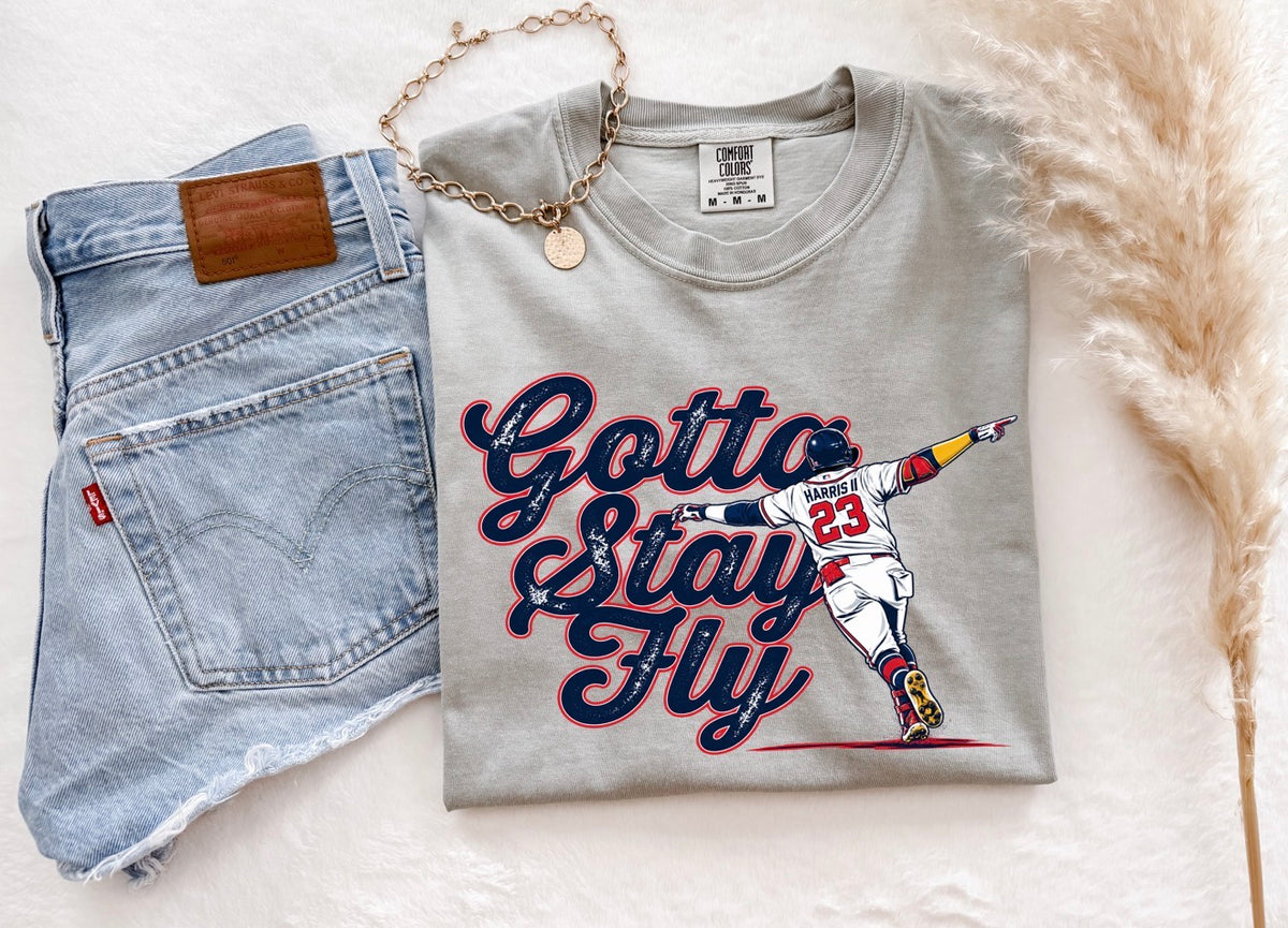 Gotta Stay Fly Michael Harris Braves Tee Grey