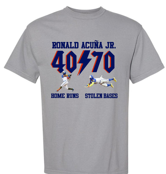 Acuna Jr. 40/70 Club CC Gray Tee