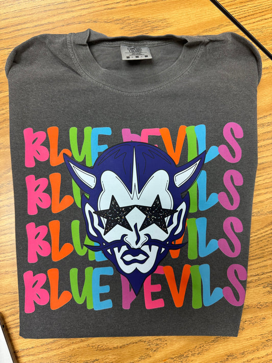 Bremen Blue Devils Multi Color Stacked Tee