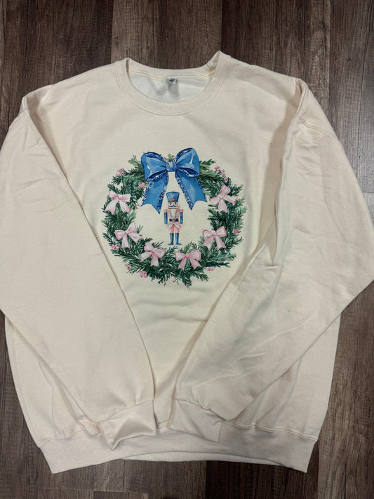 Nutcracker Bow Wreath Sweatshirt