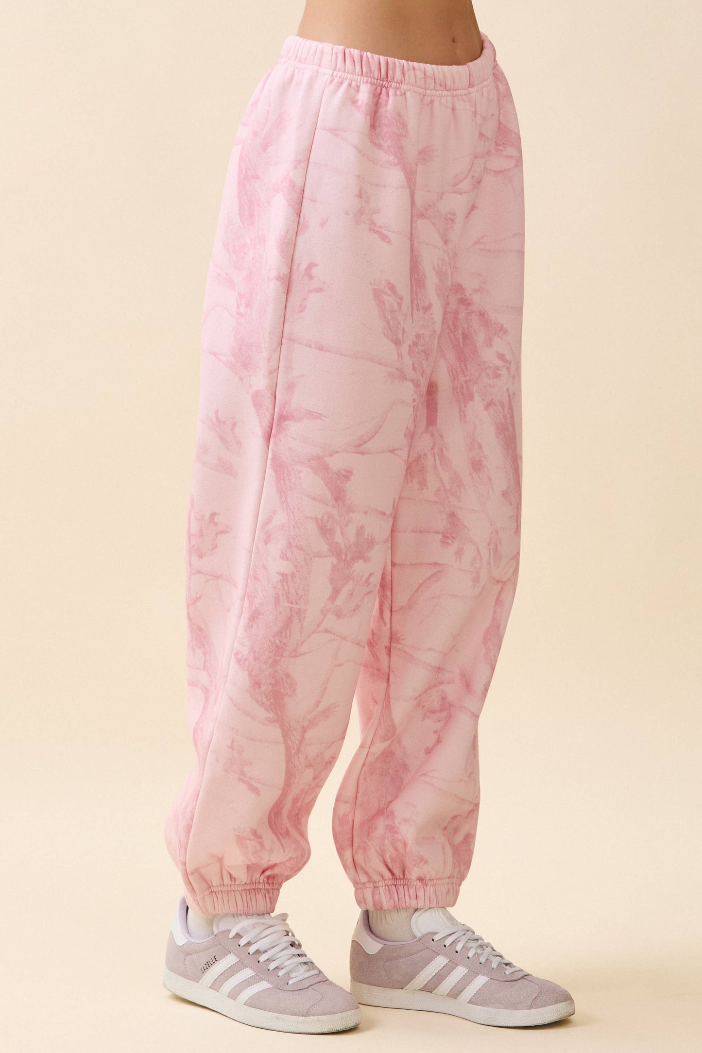 Camouflage Print Jogger Sweatpants: Pink