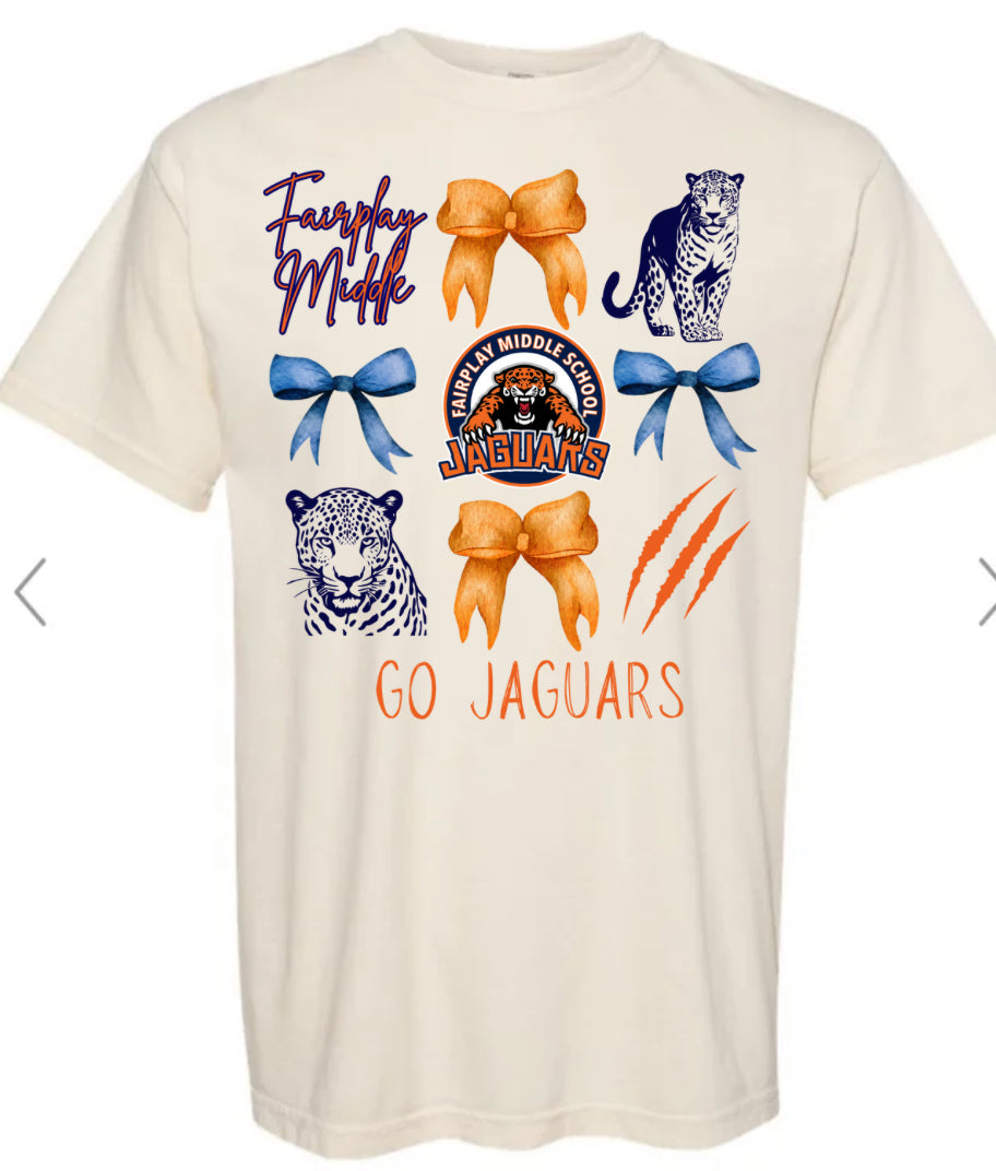 Fairplay Middle Jaguars Bow Collage Tee