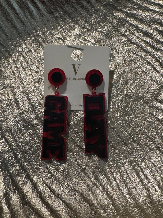Game Day Red/Black Earring