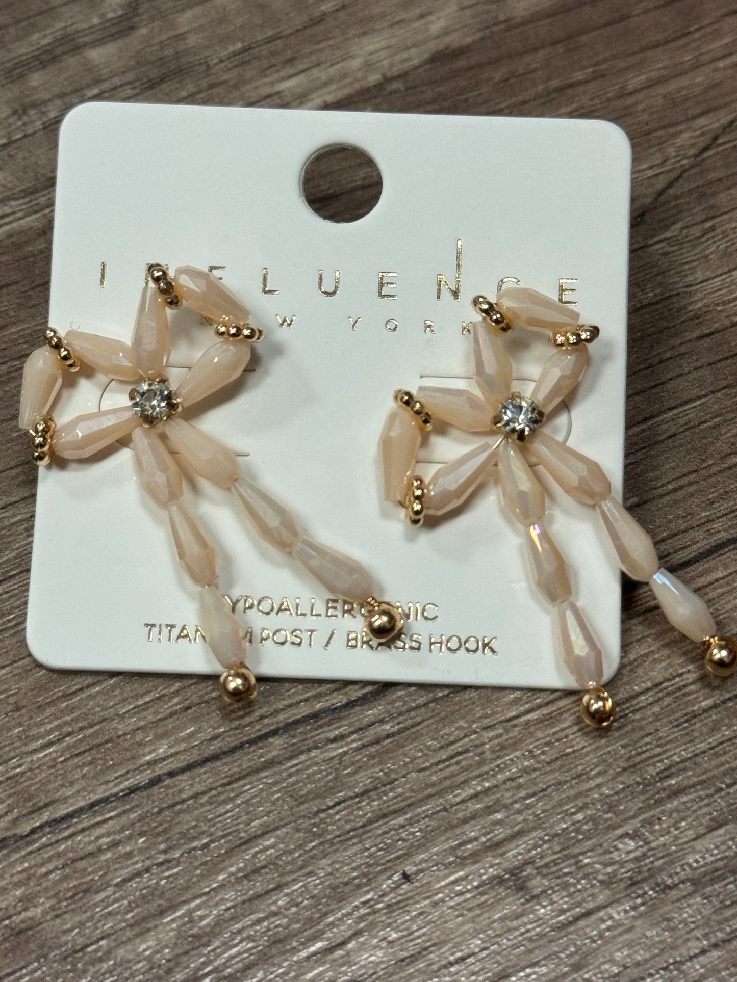 Cream Jewel Bow Stud