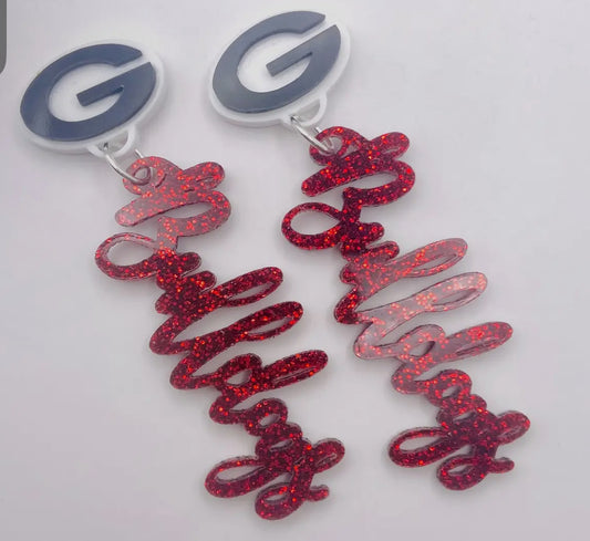 Georgia Bulldogs Acrylic Dangle Earring