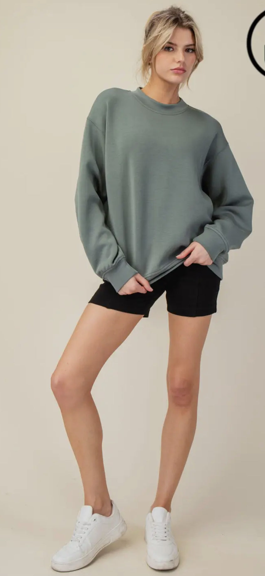 Modal Poly Span Scuba Mock Neck Pullover