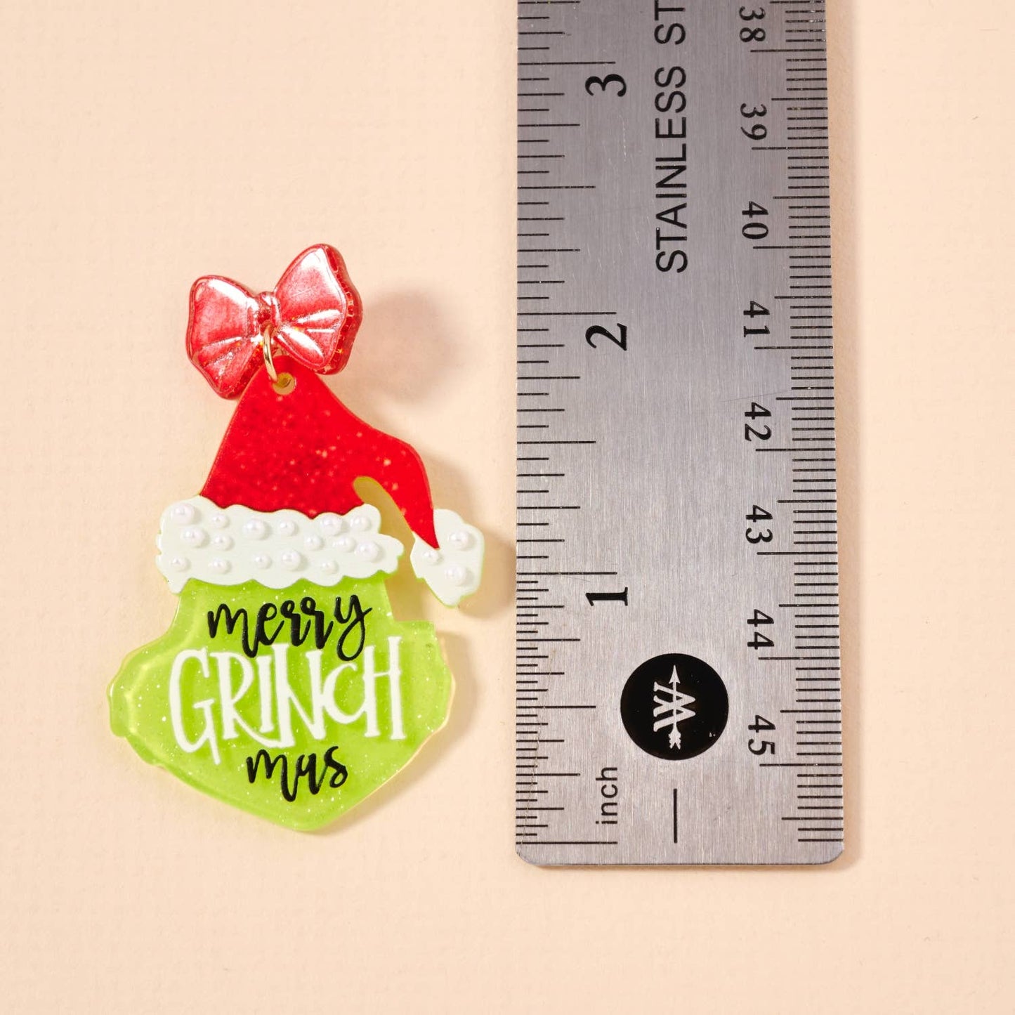 Christmas Green Monster Acetate Dangling Earrings: Red / One / 4SE31111