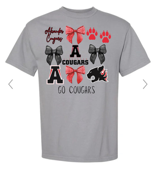 Alexander Cougars Bow Collage Tee