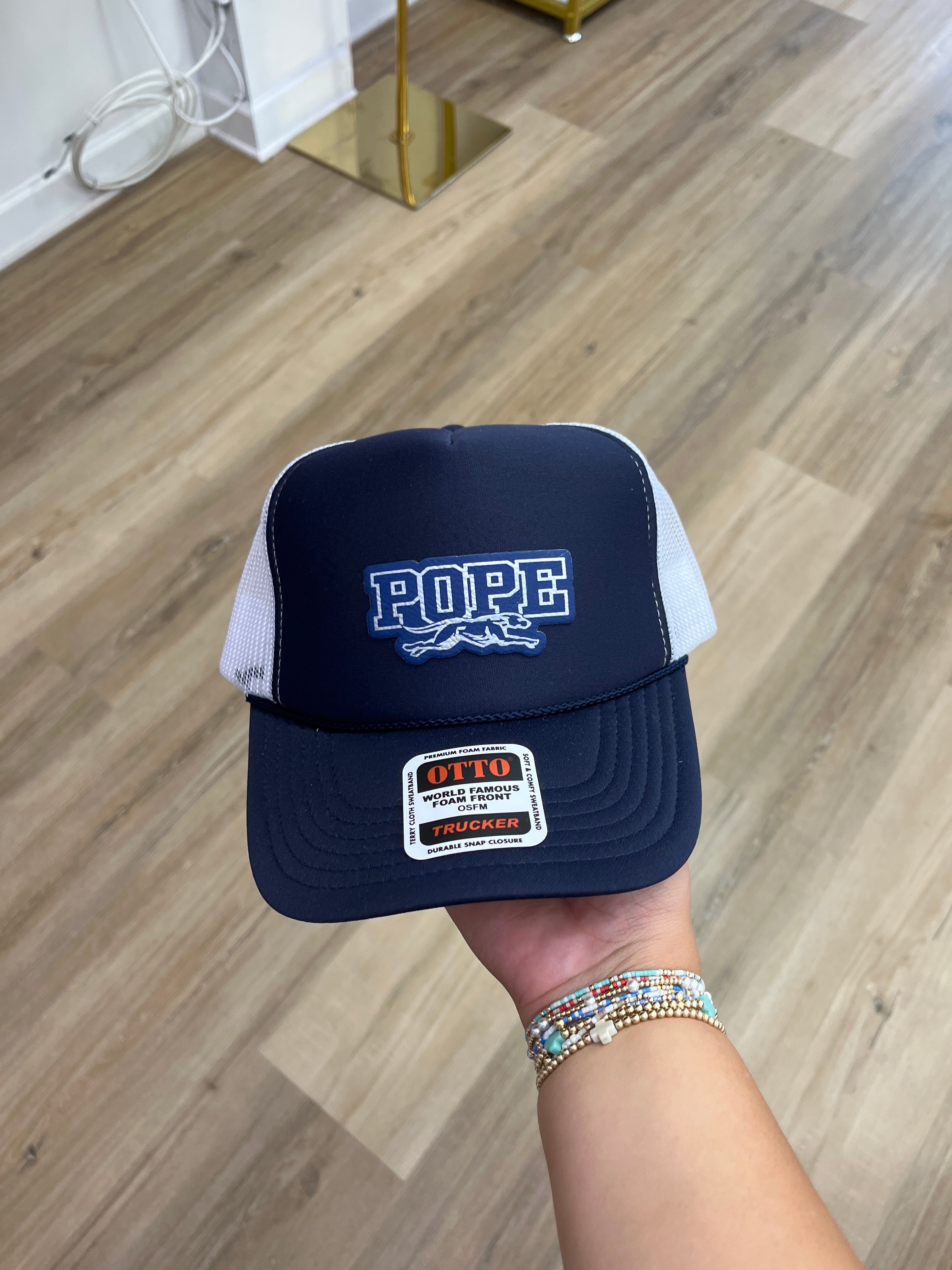 Navy Pope Trucker Hat