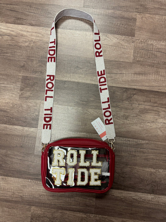 Roll Tide Chenille Patch with Roll Tide Beaded Strap Clear Bag