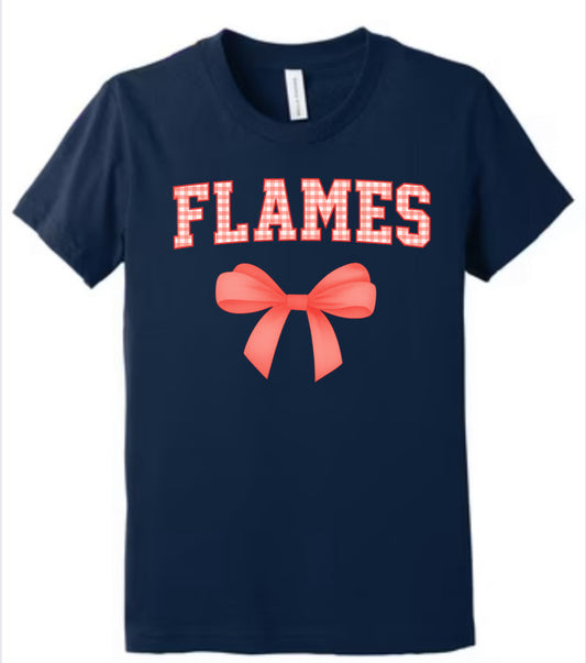 Frey Flames Plaid with Bow Navy BELLA CANVAS BRAND