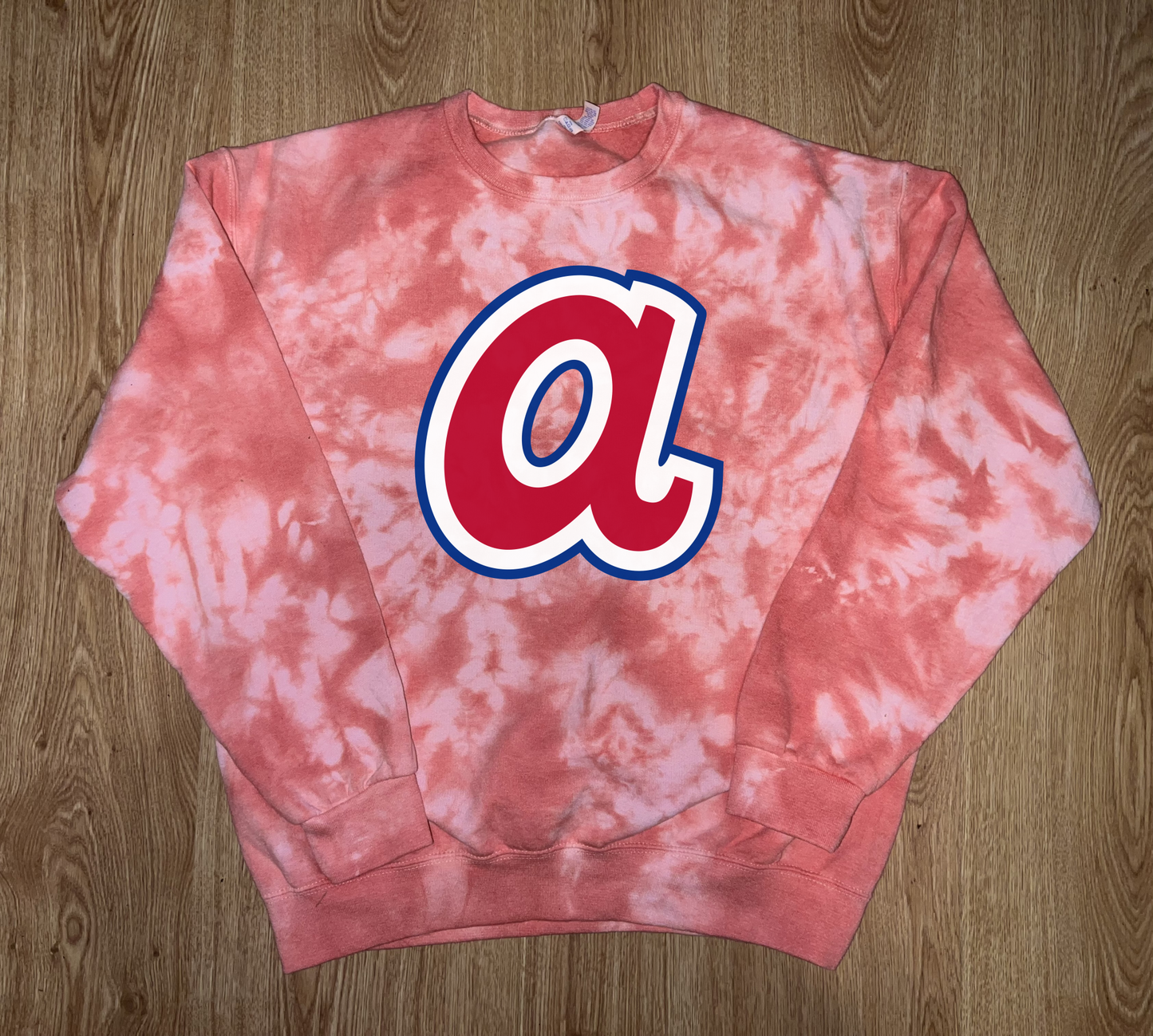 Dyed Atlanta Braves Old School Logo Sweatshirt RED