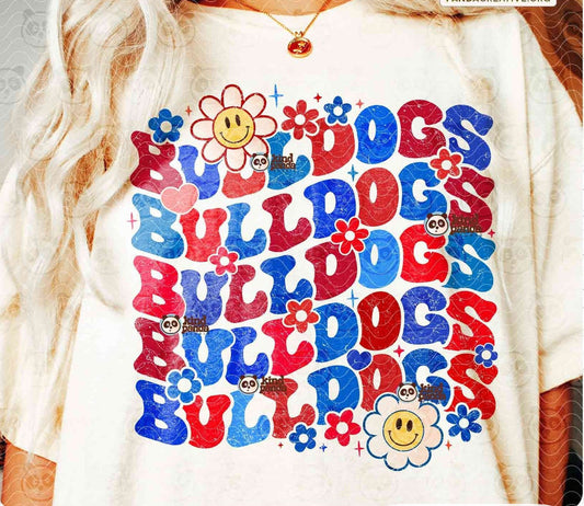 Bulldogs retro stacked with smiley