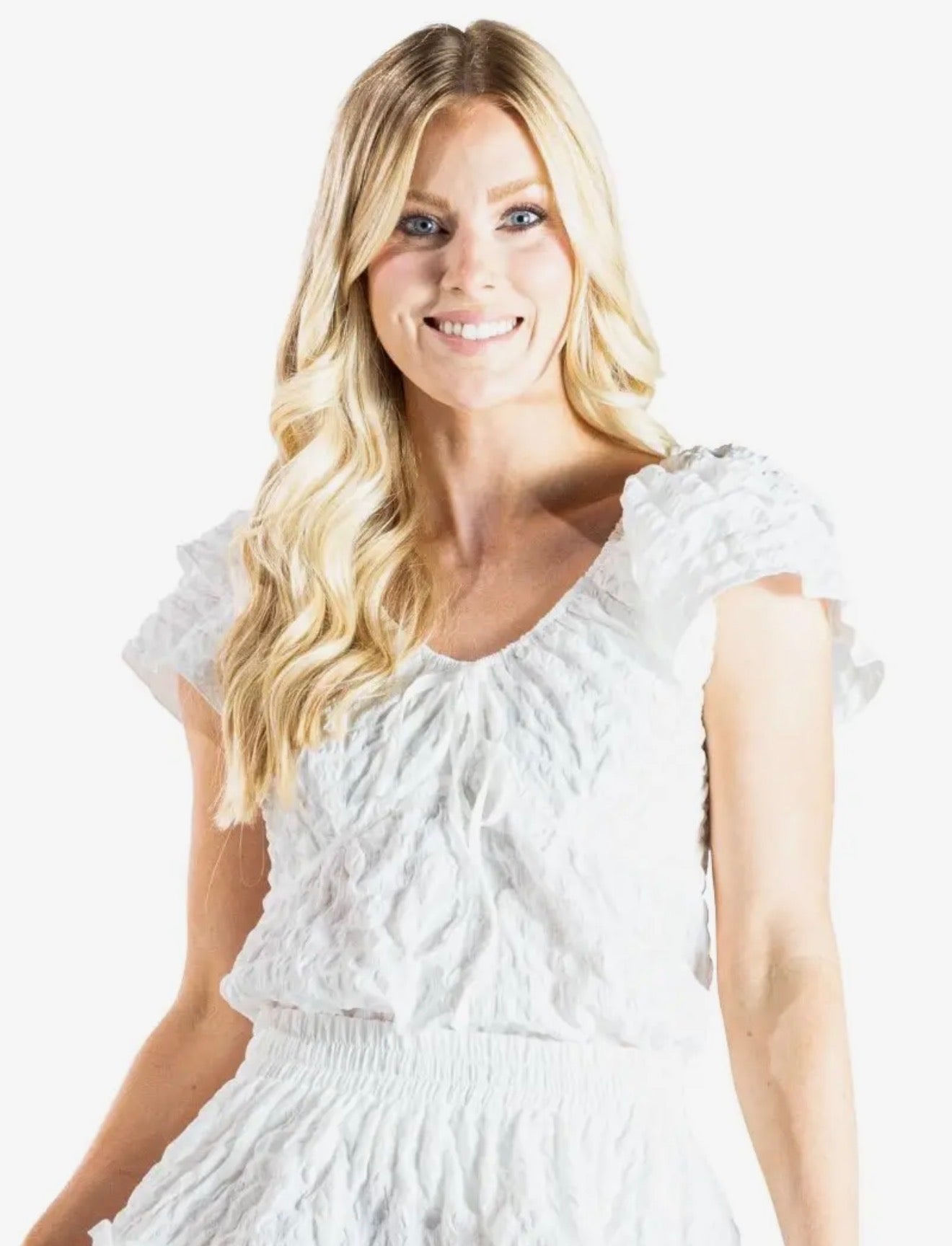 White Textured Top