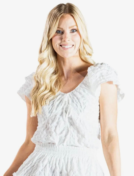 White Textured Top
