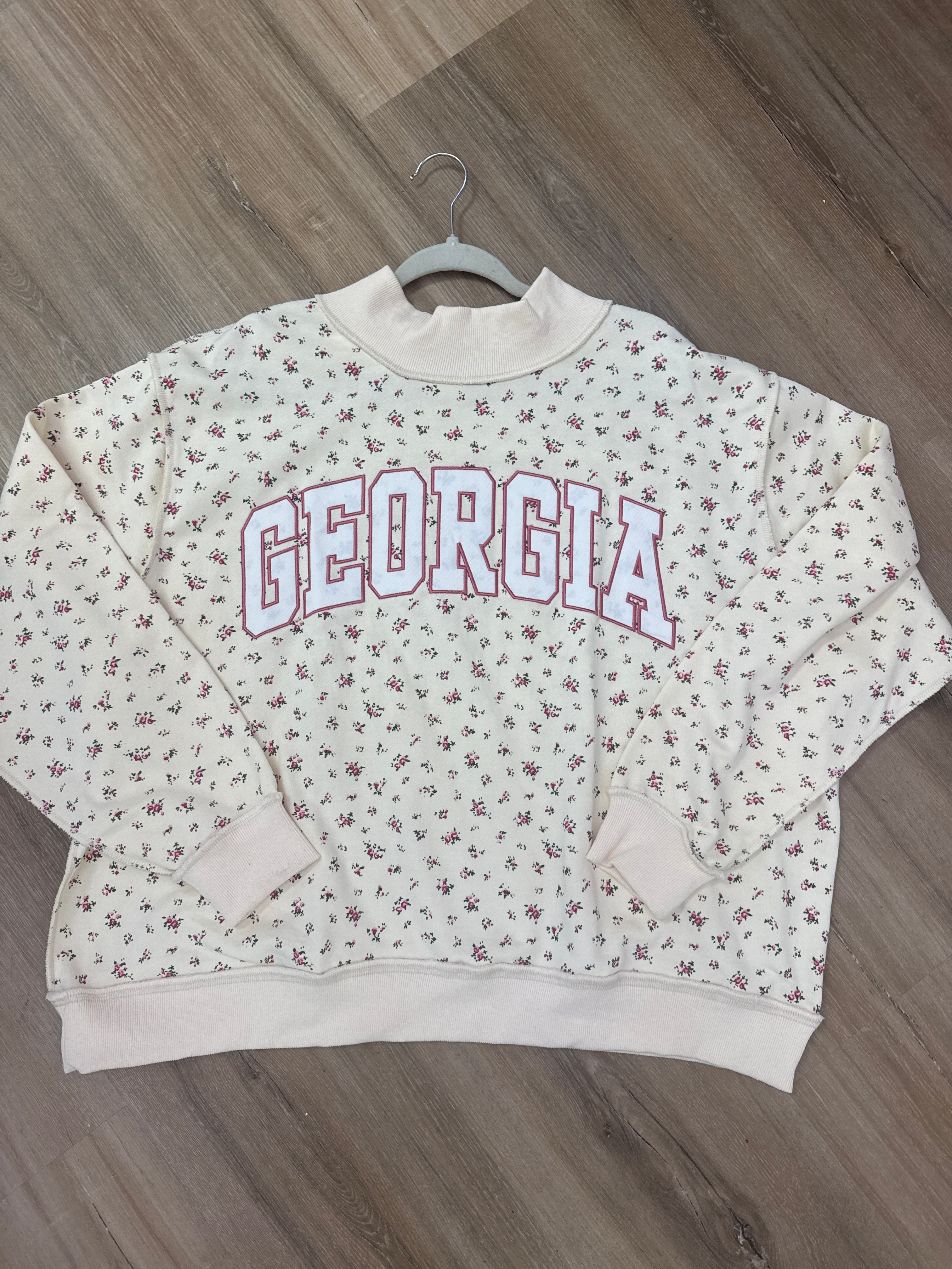 Georgia Embroidered Floral Mockneck