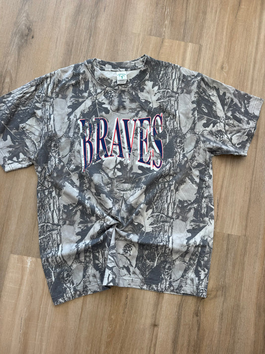 Distressed Braves Dark Camo Tee