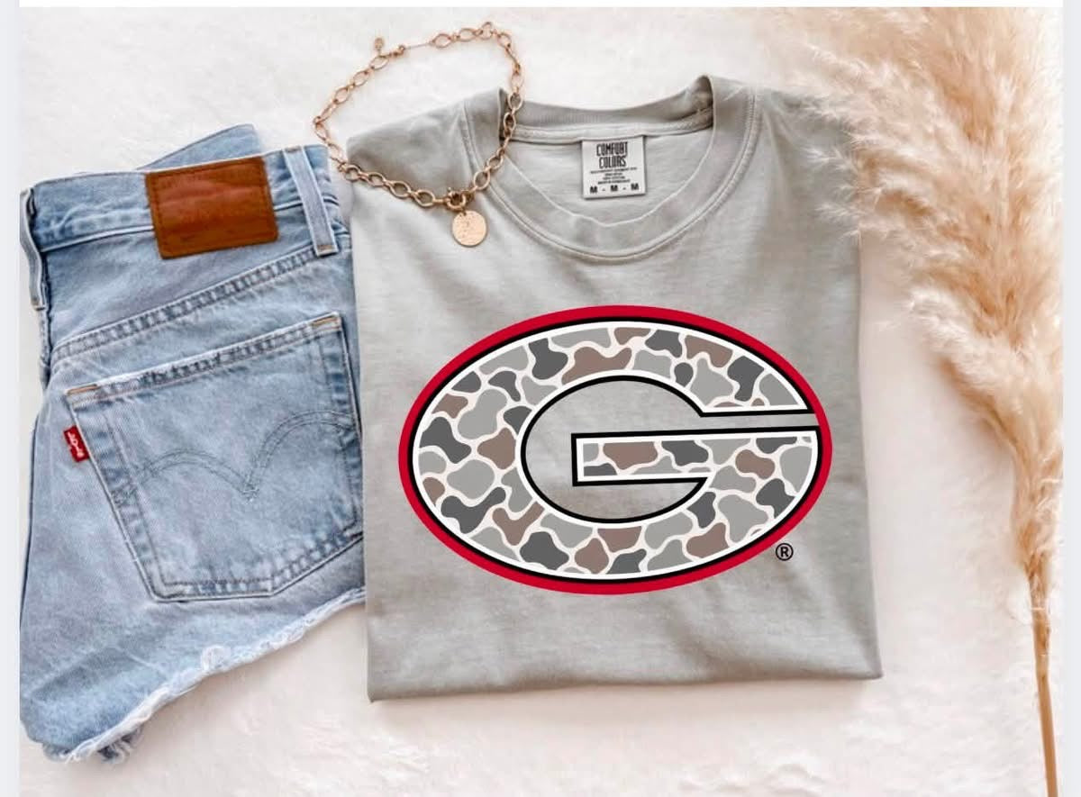 Retro Camo Georgia G Grey Tee