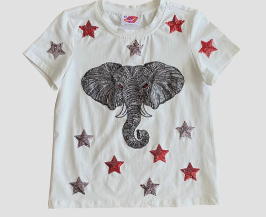 Alabama Elephant Star Sequin Top