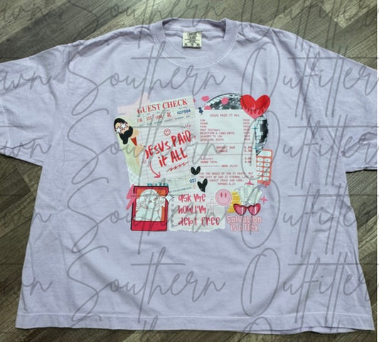 Jesus Paid It All Oversized Crop Cc Tee