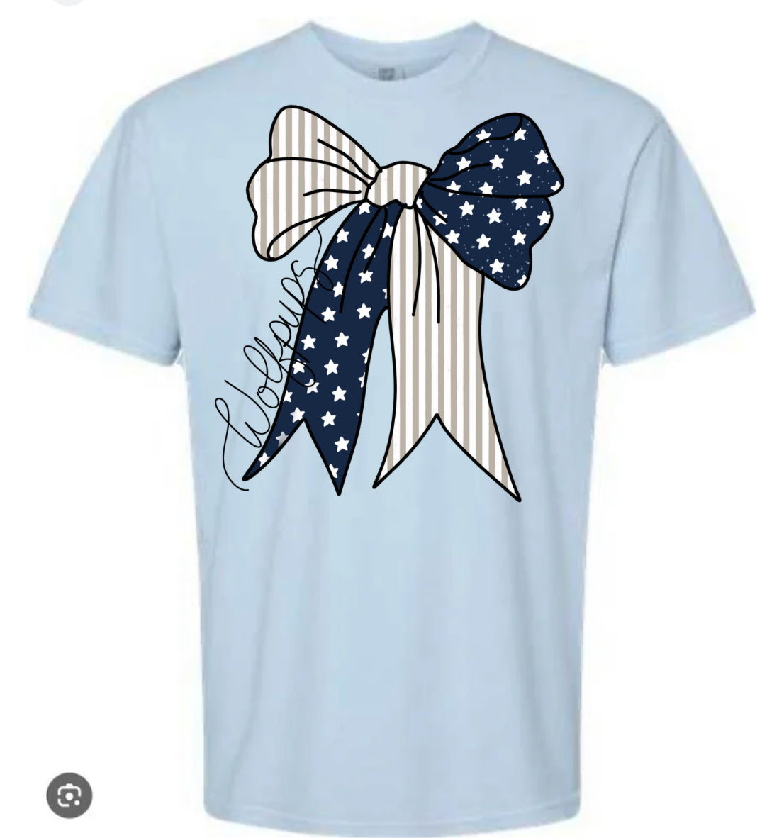 Burnt Hickory Wolfpups Stars & Stripes Bow Tee