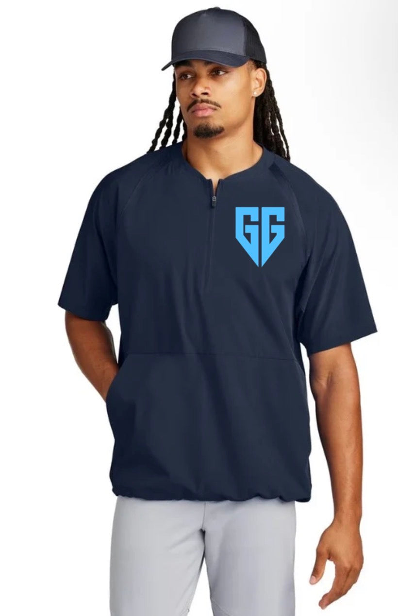 Georgia generals navy short sleeve windbreaker (embroidered)