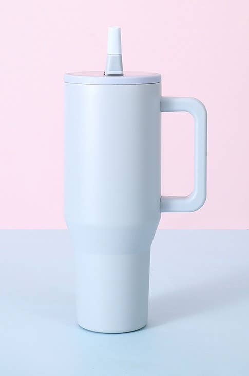 40oz SPILL FREE STAINLESS STEEL VACUUM TUMBLER DUSTY BLUE