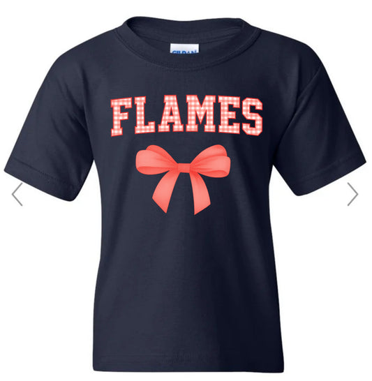 Frey Flames Plaid with Bow on Navy